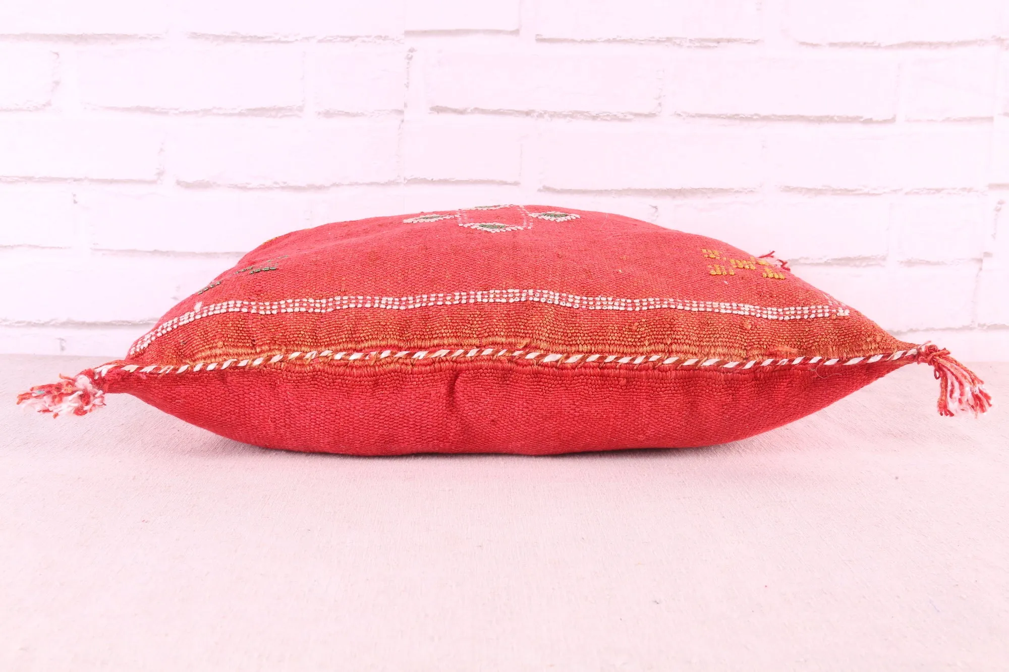 Moroccan red pillow 17.3 inches X 18.5 inches