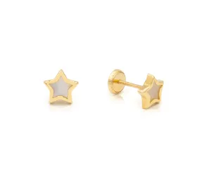 Mother of Pearl Star Earrings (5.0mm)