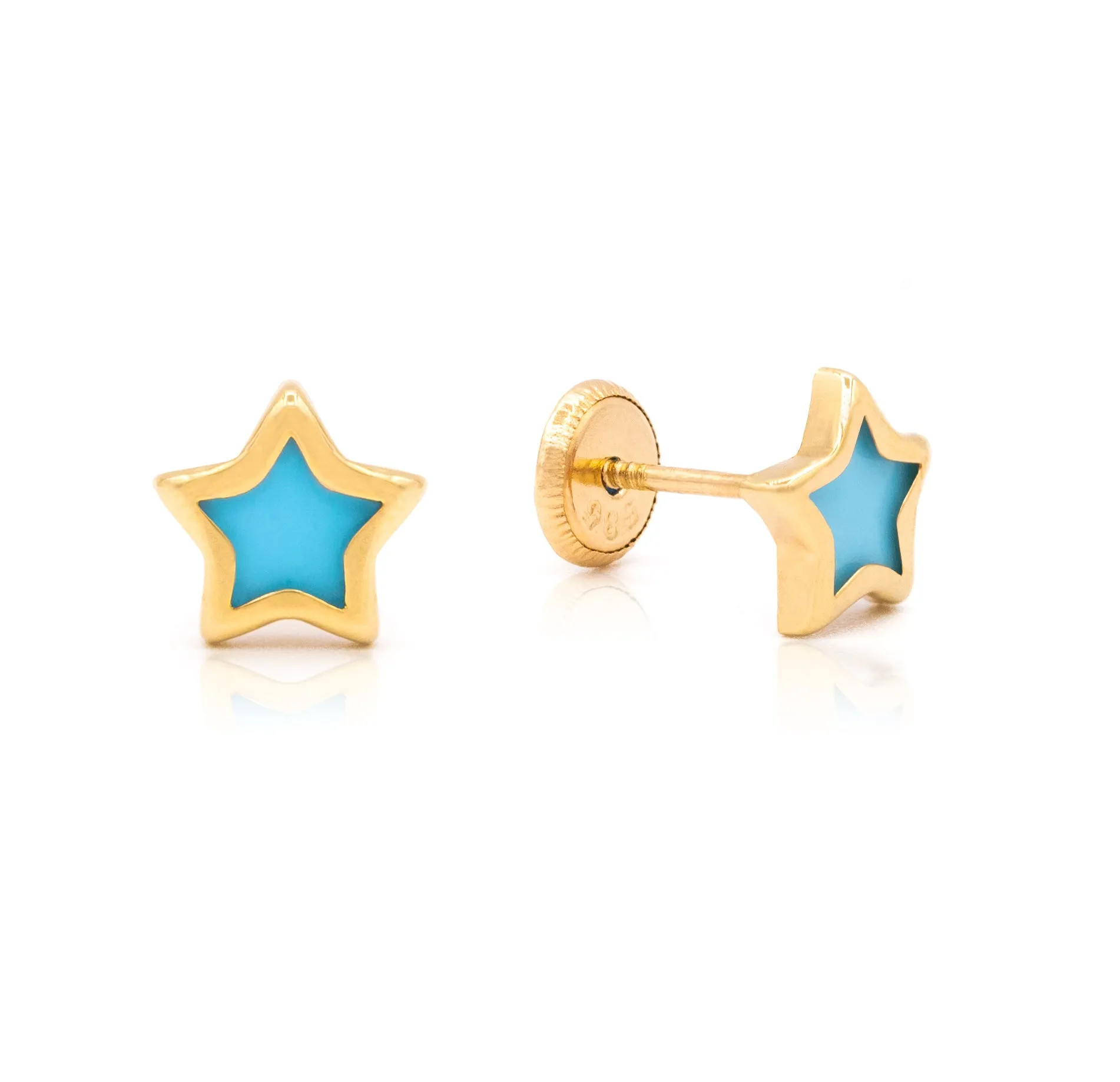 Mother of Pearl Star Earrings (5.0mm)