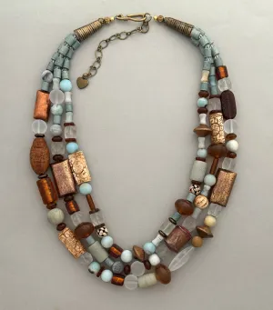 Multi-Strand Mixed-Bead Boho-Style Statement Necklace