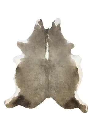 Mushroom and White Premium Brazilian Hide, XL CH74N I