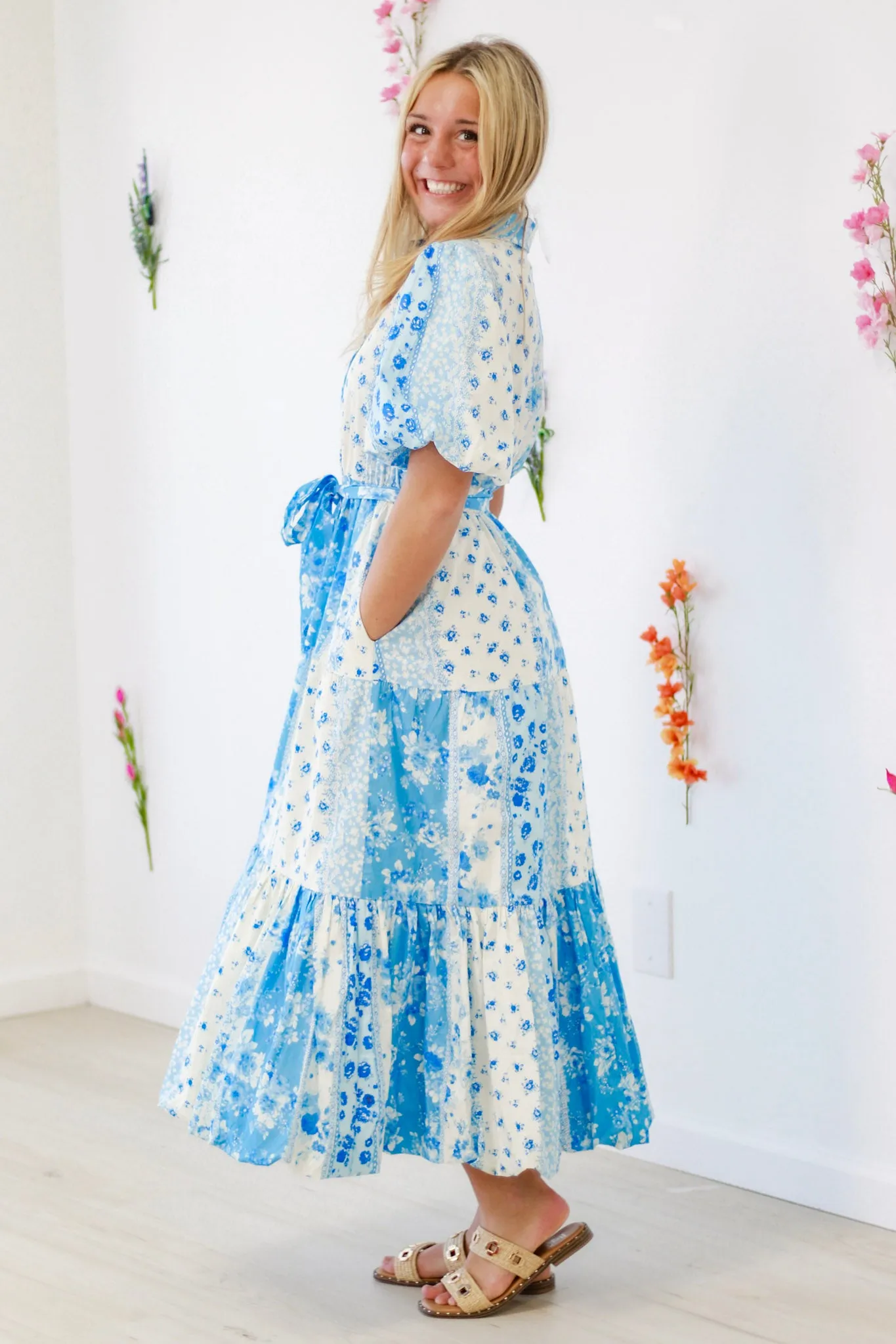 My Lover Awaits Floral Patchwork Maxi Dress