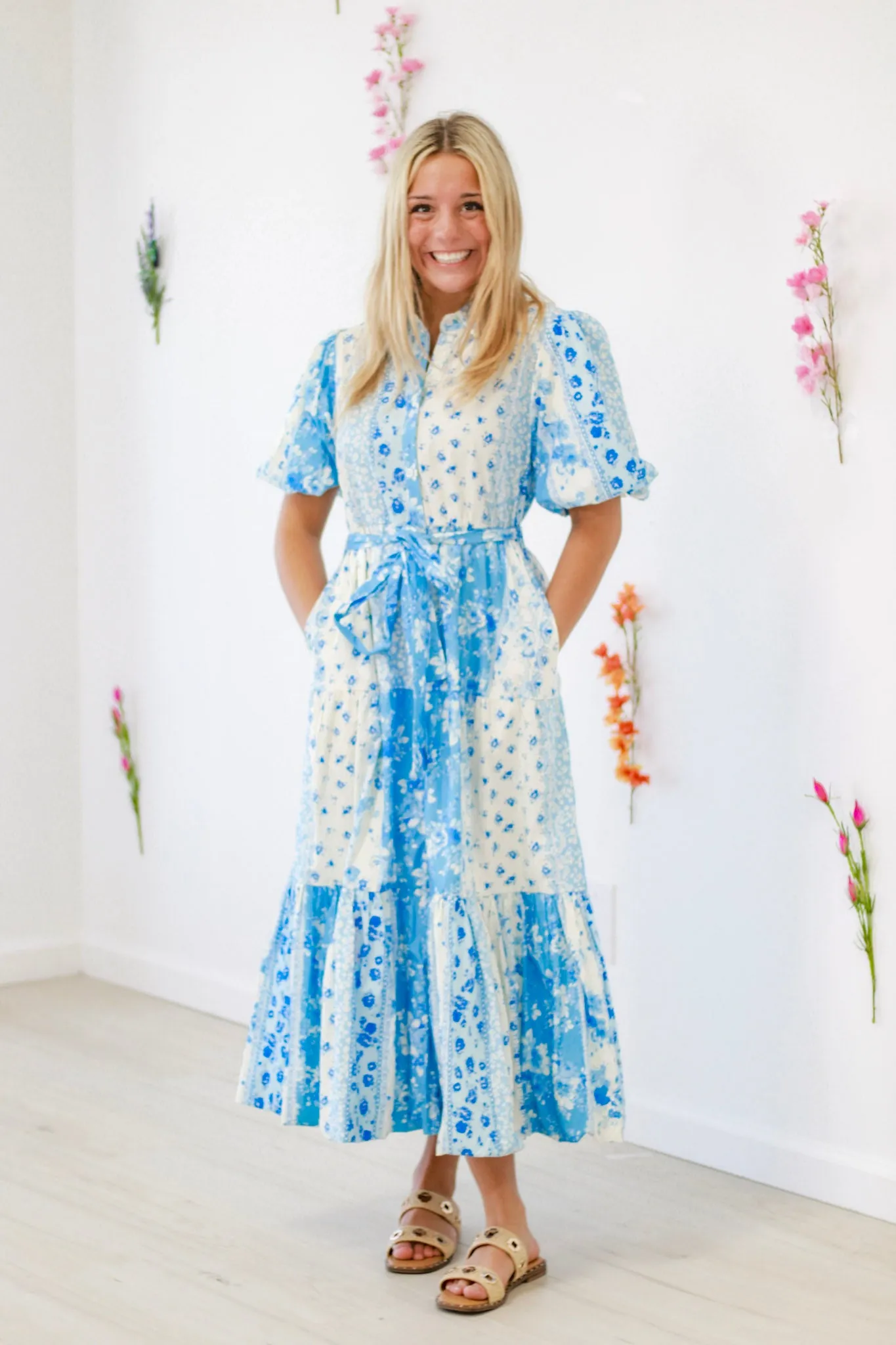 My Lover Awaits Floral Patchwork Maxi Dress