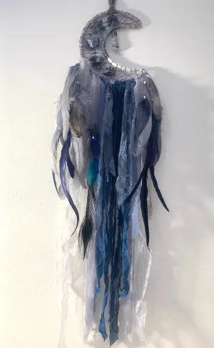 “Mystique Blues” Moon Dreamcatcher