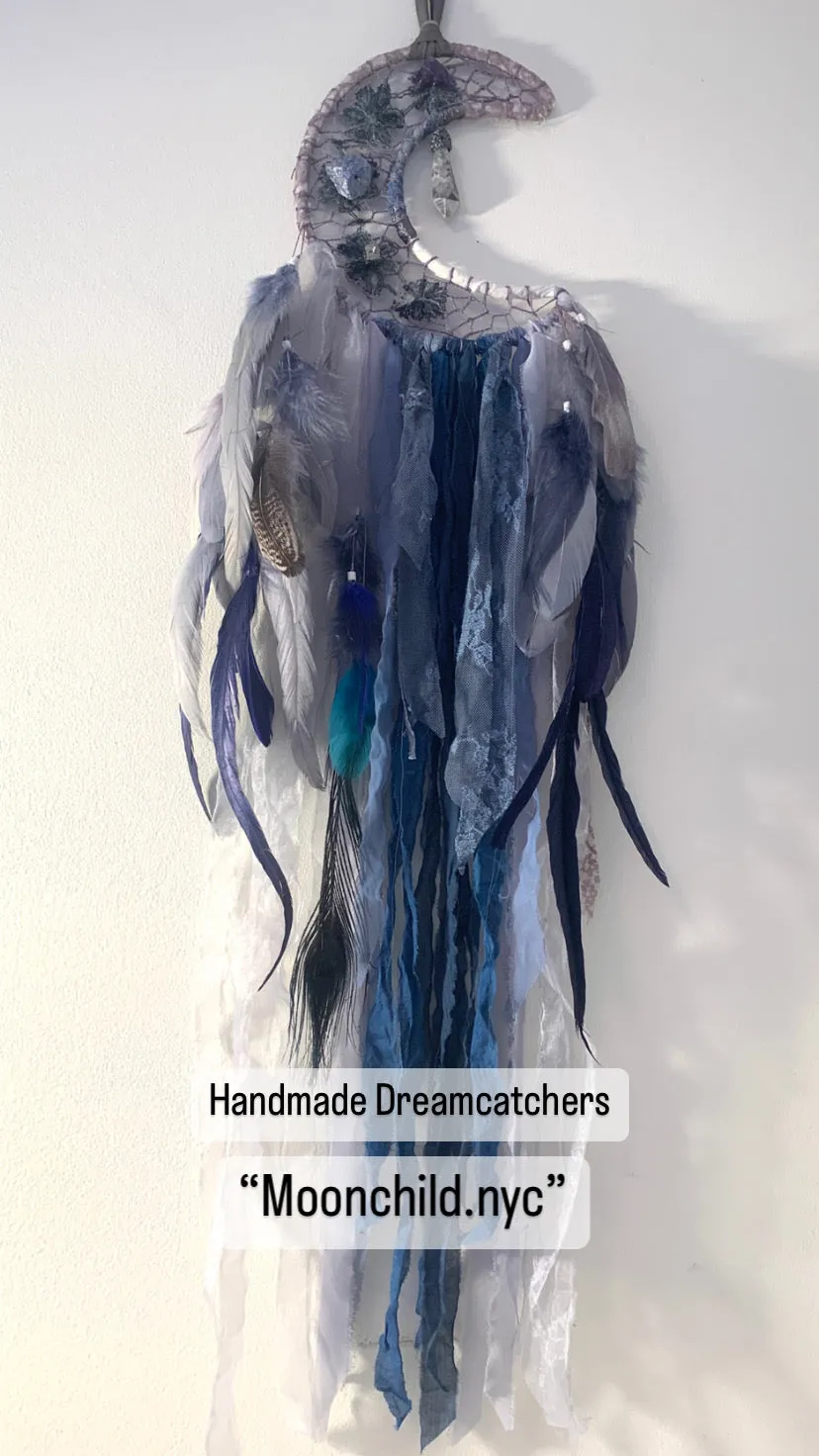 “Mystique Blues” Moon Dreamcatcher