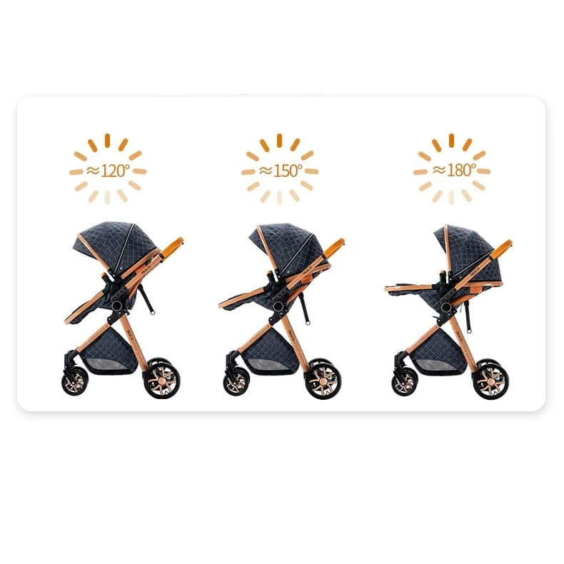 MZCV9Lux - High Landscape Reclining Foldable 3-in-1 Baby Stroller