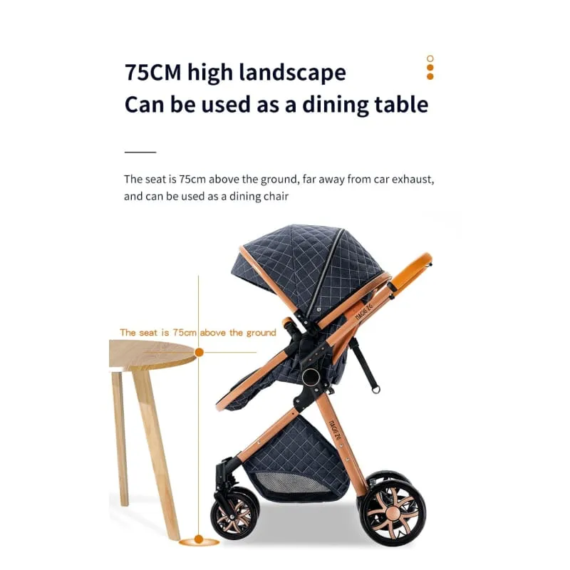MZCV9Lux - High Landscape Reclining Foldable 3-in-1 Baby Stroller