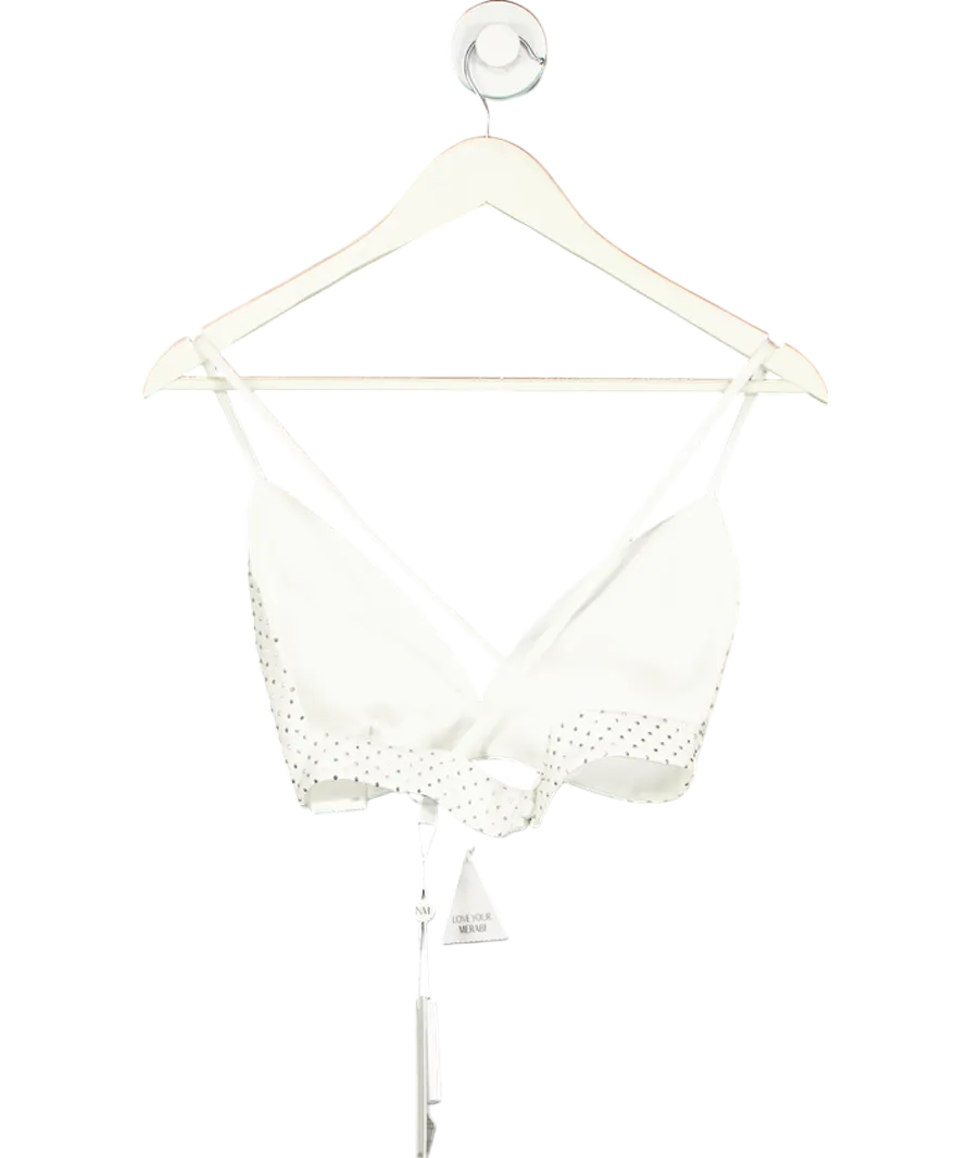 Nadine Merabi Kira White Bra Top UK XS