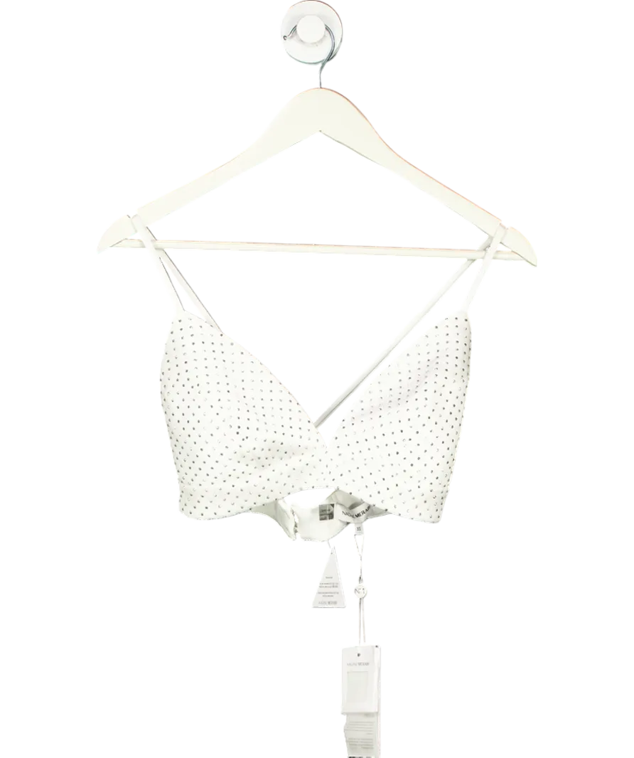 Nadine Merabi Kira White Bra Top UK XS