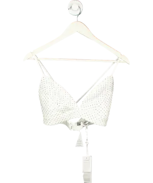 Nadine Merabi Kira White Bra Top UK XS