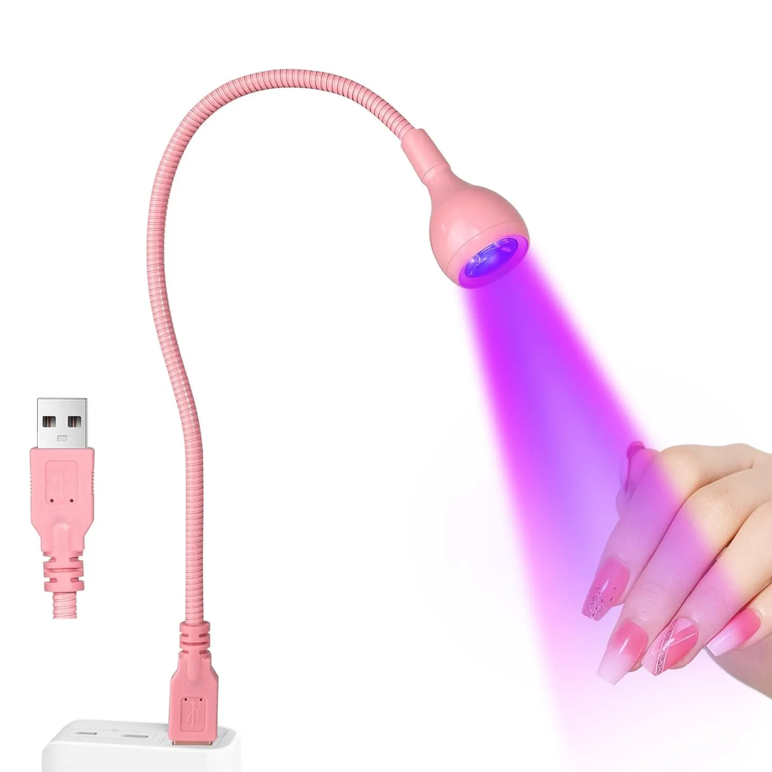 Nail Lamp LED Nail Manicure Dryer Curing Light with Black Gooseneck and Clamp for Gel Nails