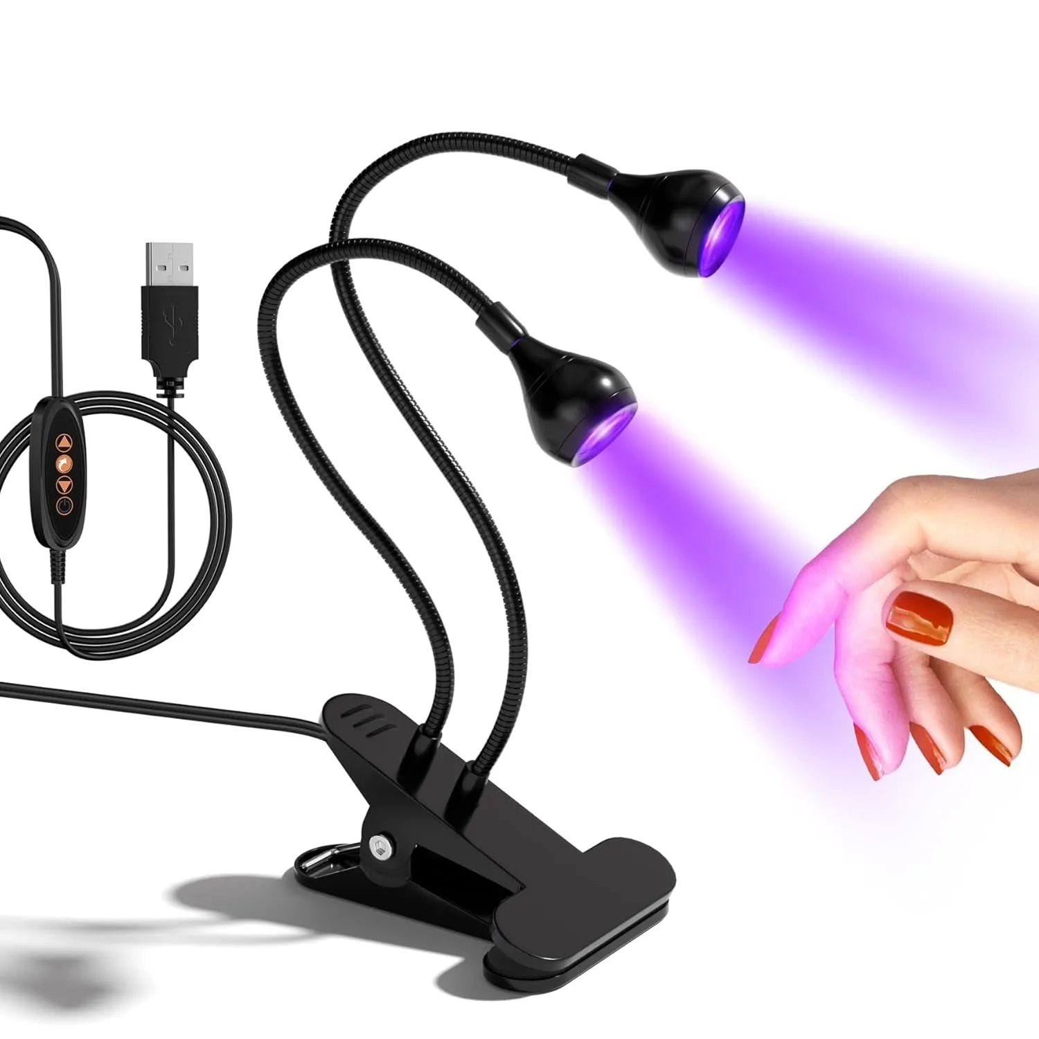 Nail Lamp LED Nail Manicure Dryer Curing Light with Black Gooseneck and Clamp for Gel Nails