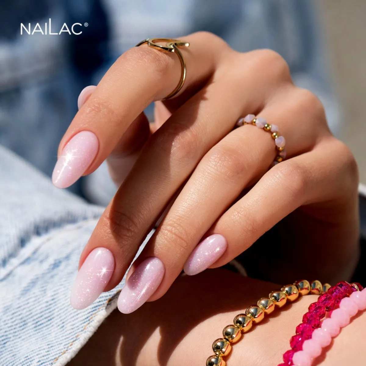 NaiLac Hybrid UV/LED Rubber Base Glow Pink