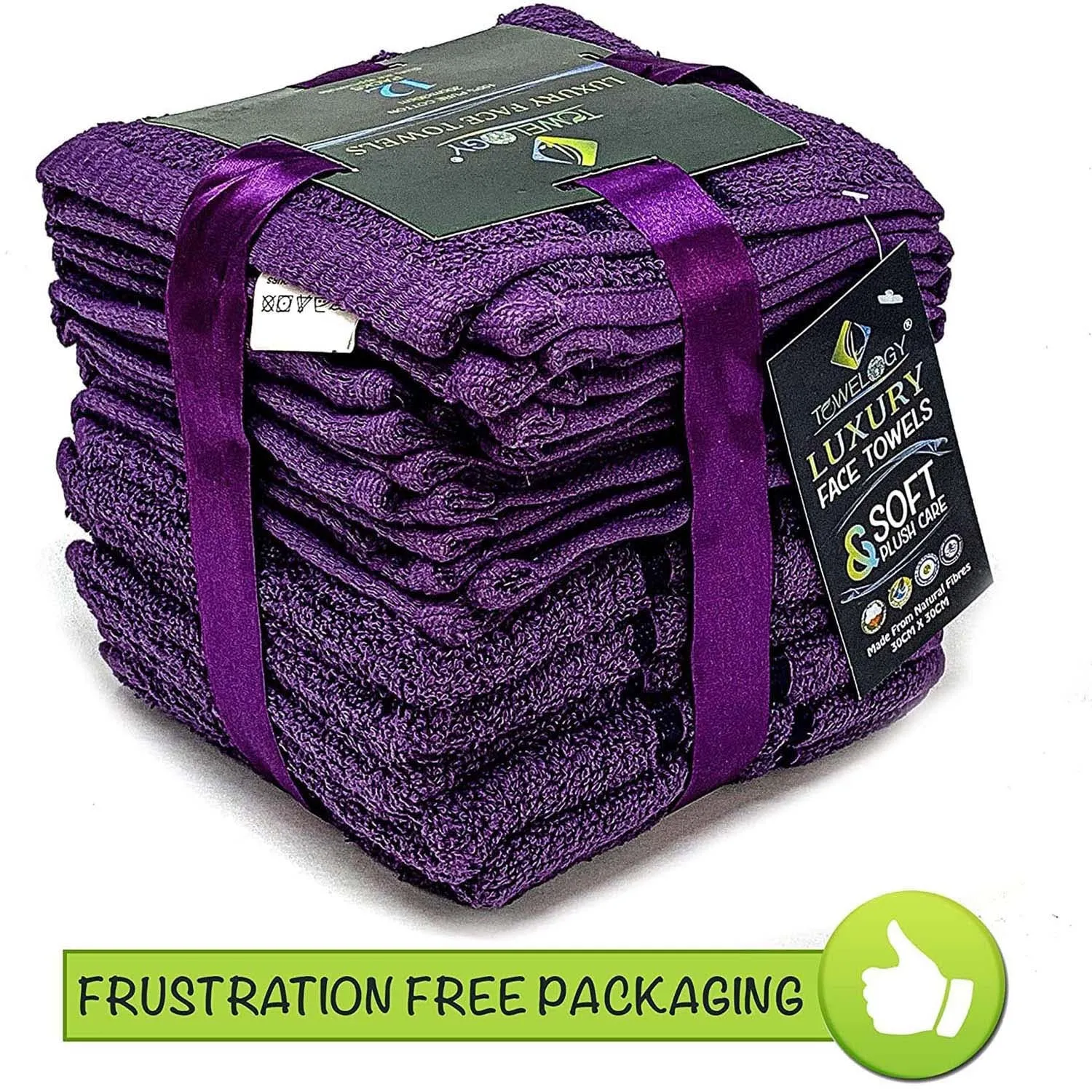 Naomi Face Washcloths Hotel Spa Quality 650GSM Large Face Flannels