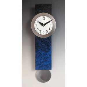 Narrow Moon Wall Clock with Numbered Face and Pendulum by Leonie Lacouette