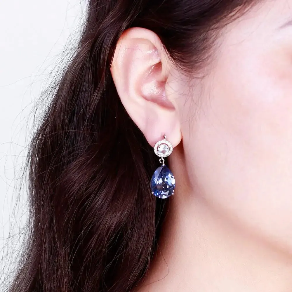 Natural Mystic Quartz Topaz Drop Earrings 925 Sterling Silver