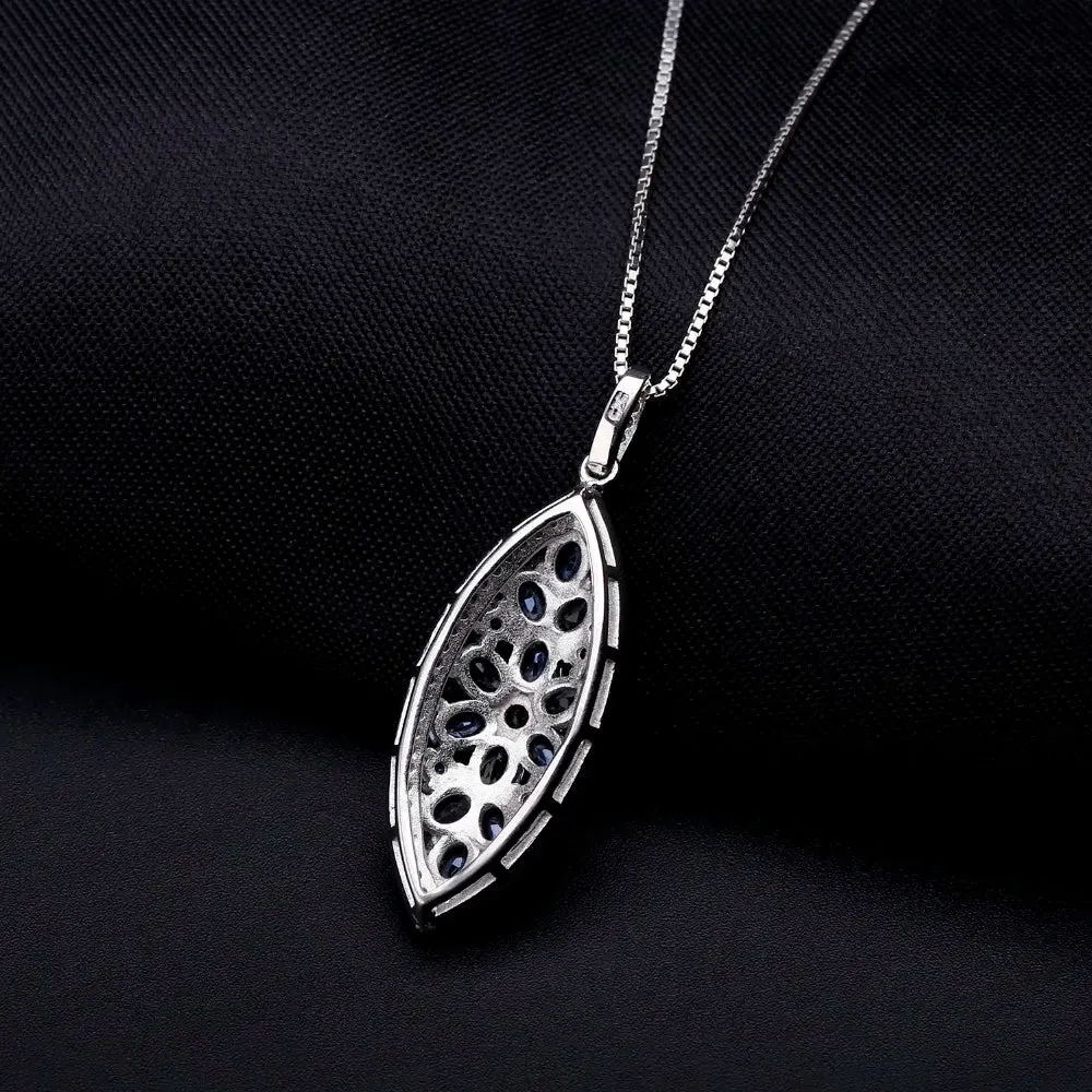 Natural Sky Blue Topaz Iolite Blue Mystic Quartz Necklace & Pendant – 925 Sterling Silver Fine Jewelry
