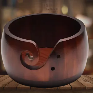 Natural Wood Yarn Bowl Set 1