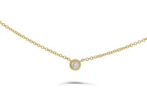 Necklace 14kt Yellow Gold with Central Diamond