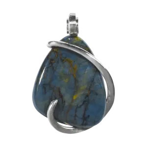 Nellite Handmade Stone Pendant Wrapped in Silver