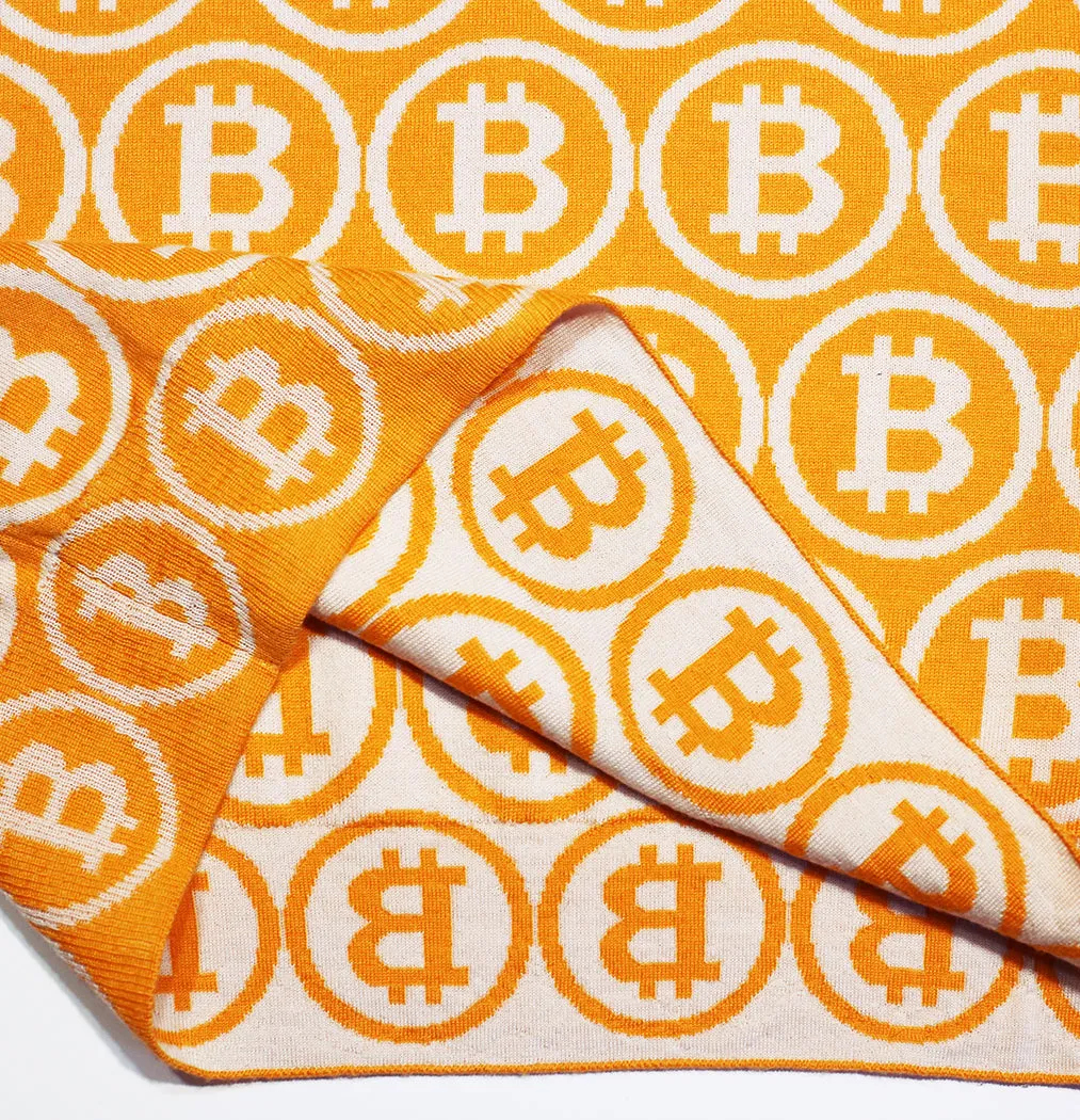 NEO BITCOIN MERINO CREW NECK PULLOVER ORANGE IVORY