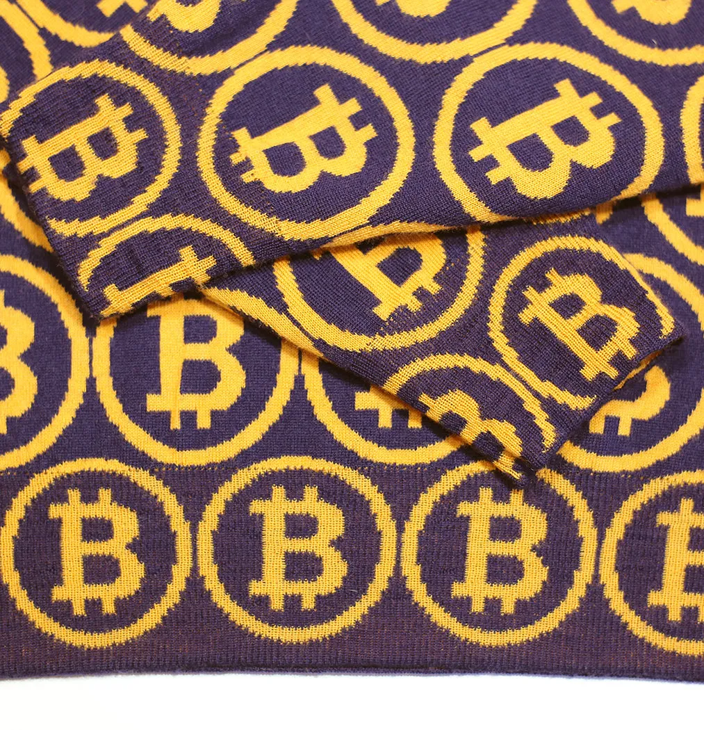 NEO BITCOIN MERINO CREW NECK PULLOVER ORANGE NAVY