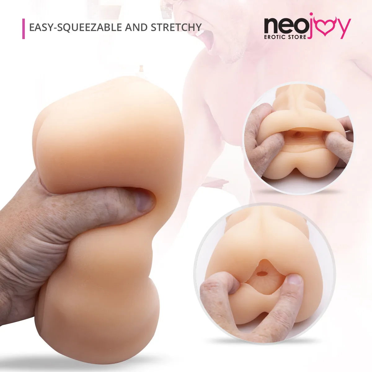 Neojoy Eve Male Stroker Sex Doll TPE Realistic Vagina & Ass - Flesh - 6.6inch -17cm