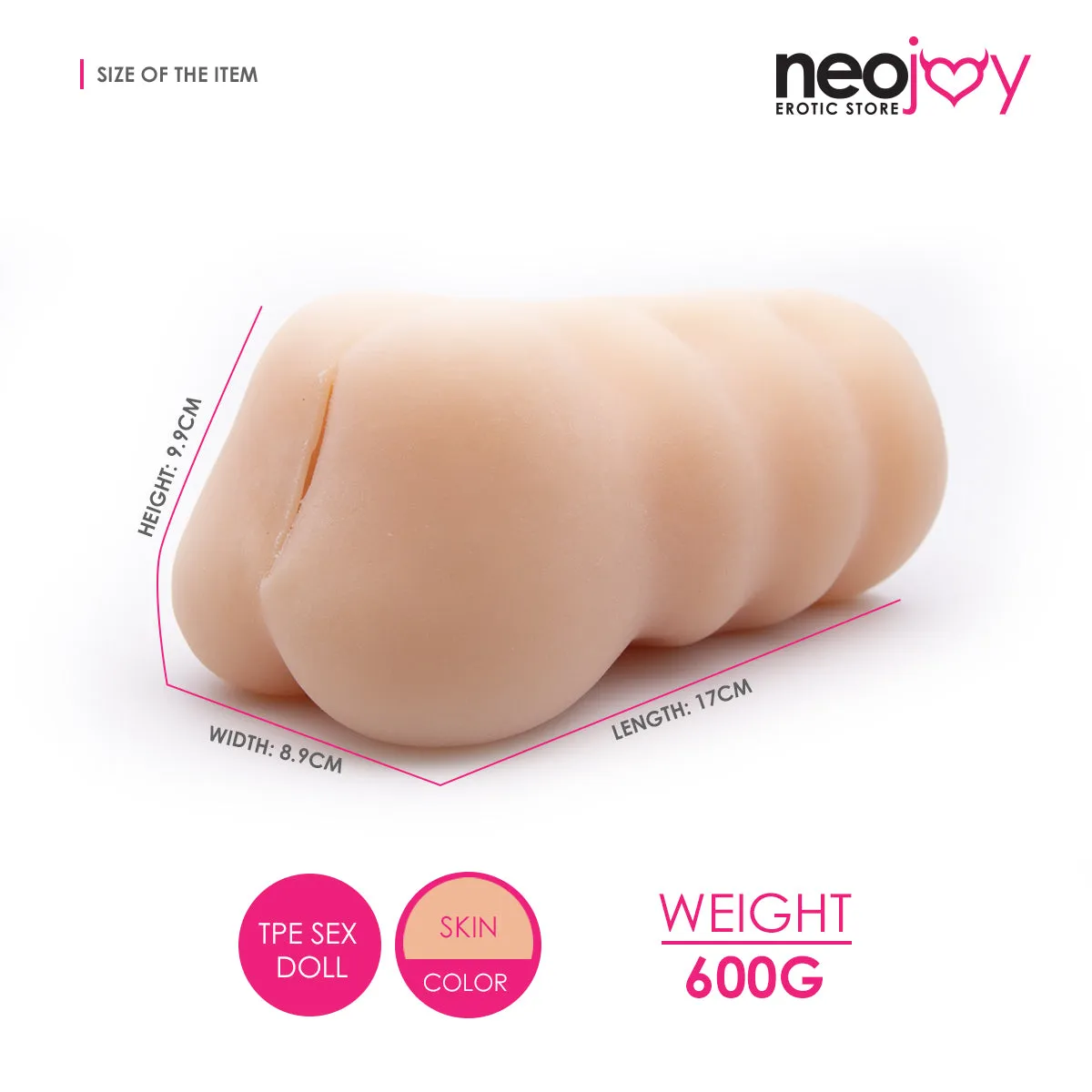 Neojoy Eve Male Stroker Sex Doll TPE Realistic Vagina & Ass - Flesh - 6.6inch -17cm