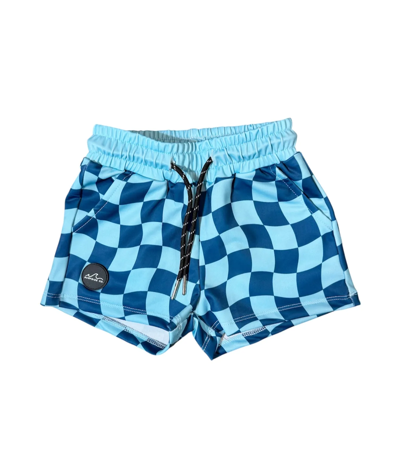NEW! Blue Wavy Checks Hybrid Swim
