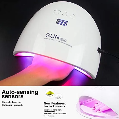 New Dulcii Pro 48W Professional UV / LED Gel Nail Polish Curing Lamp - Dual Light Source (365   405nm) - Nail Salon Level Light