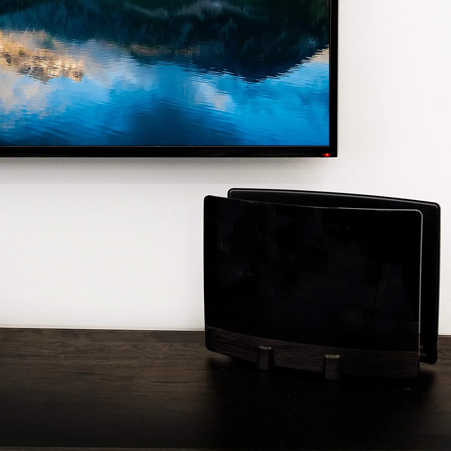 New GE UltraPro Optima Black Indoor HDTV Antenna, Digital, Long Range Antenna, 60 Mile Range, Smart TV Compatible, 4K 1080P VHF UHF, 10ft Coaxial Cable!
