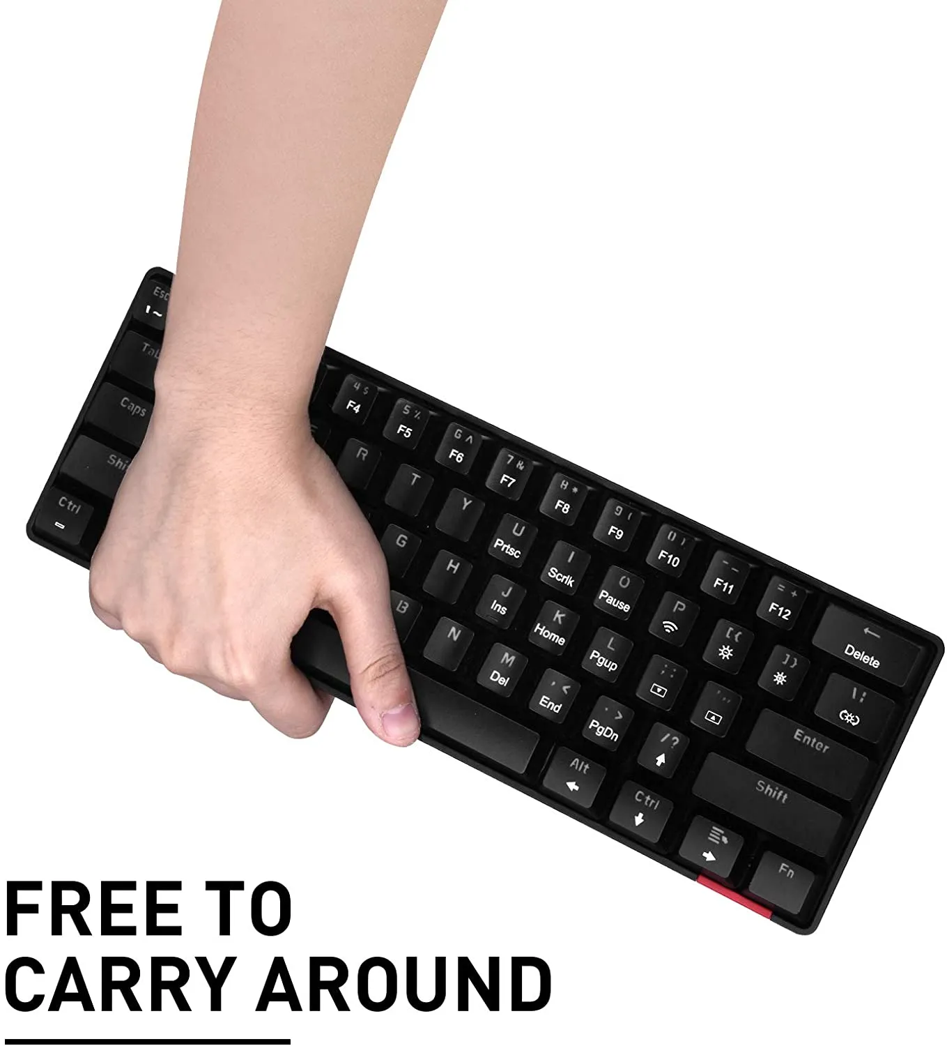 New Havit Wireless 60% Mechanical Keyboard 61 Keys Rainbow Backlit Keyboards Bluetooth 5.0/Type-C Wired Computer Keyboard with Red Switch for Multi-Devices PC Mac Laptop