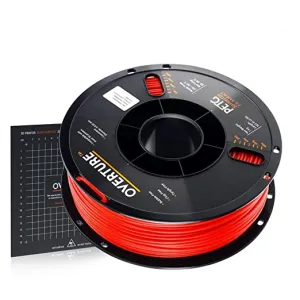 New in box! OVERTURE PETG Filament 2.85mm with 3D Build Surface 200 x 200 mm 3D Printer Consumables, 1kg Spool (2.2lbs), Dimensional Accuracy  /- 0.05 mm, Fit Most FDM Printer (Red)