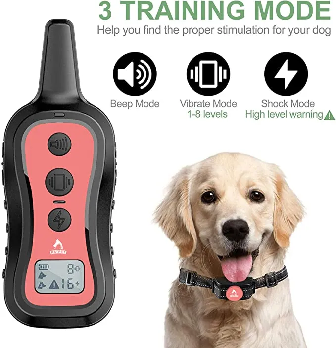 New in box! PATPET Dog Training Collar- Dog Shock Collar with Remote, w/3 Training Modes, Beep, Vibration and Shock, Up to 1000 ft Remote Range, Rainproof for Small Medium Large Dogs