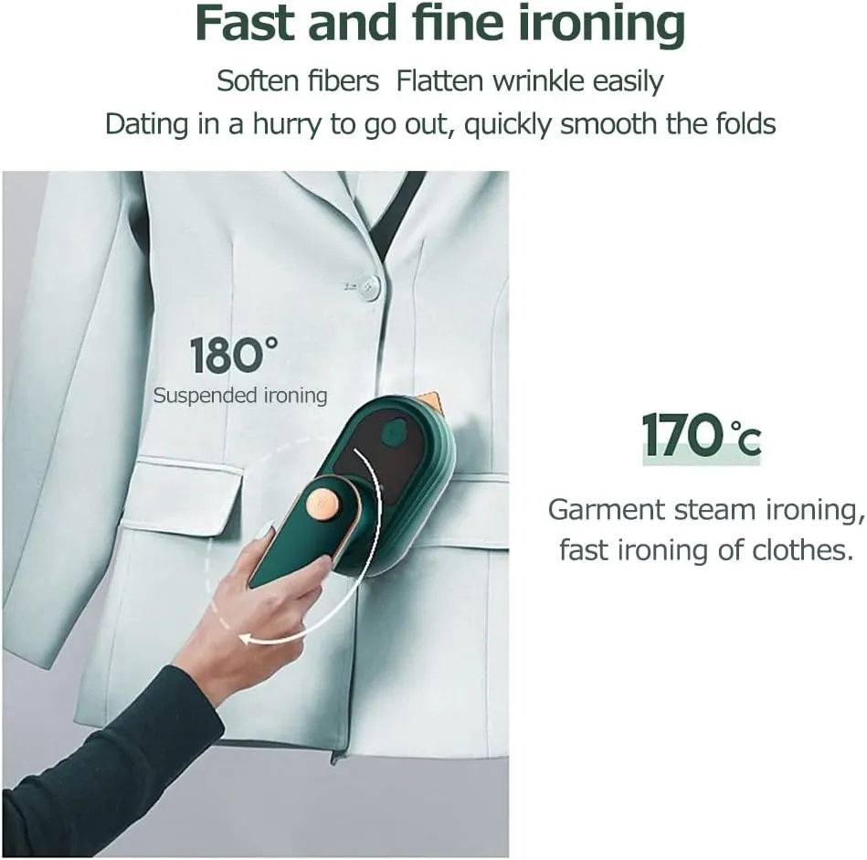 NEW Irishom Garment Steamer Mini Foldable Rotary Iron Machine 33W Traveling Handheld Portable Clothes Home Ironer
