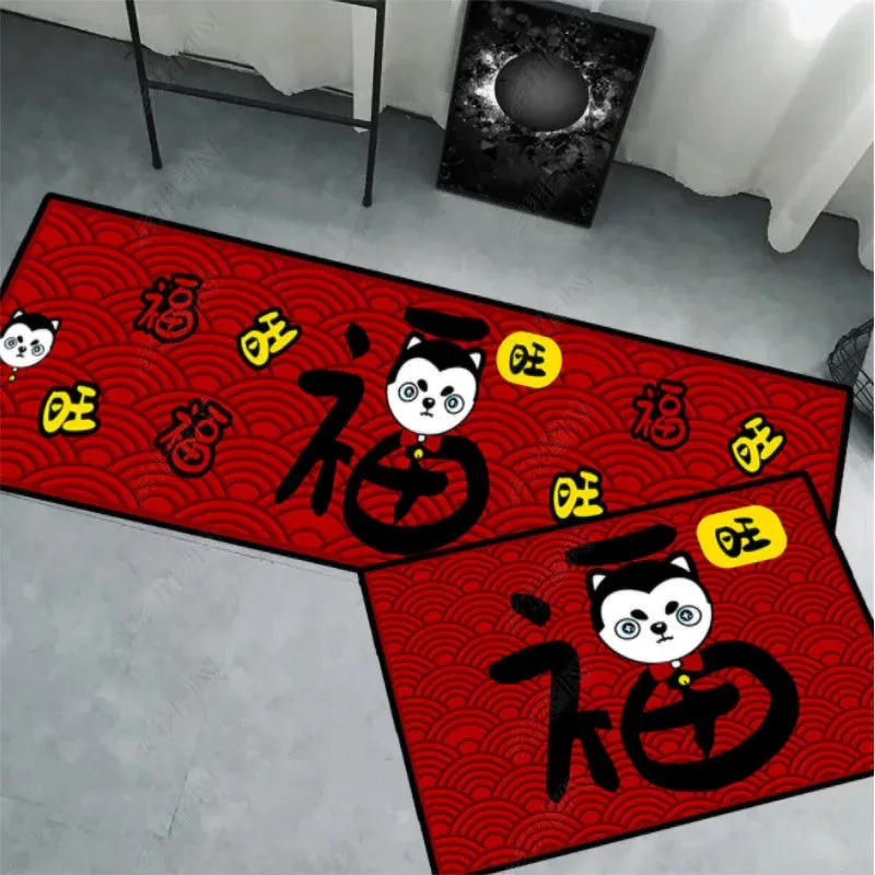 New Kitchen Floor Mat Tableware Pattern Entrance Doormat Bathroom Door Floormat Parlor Anti-slip Antifouling Long Rug