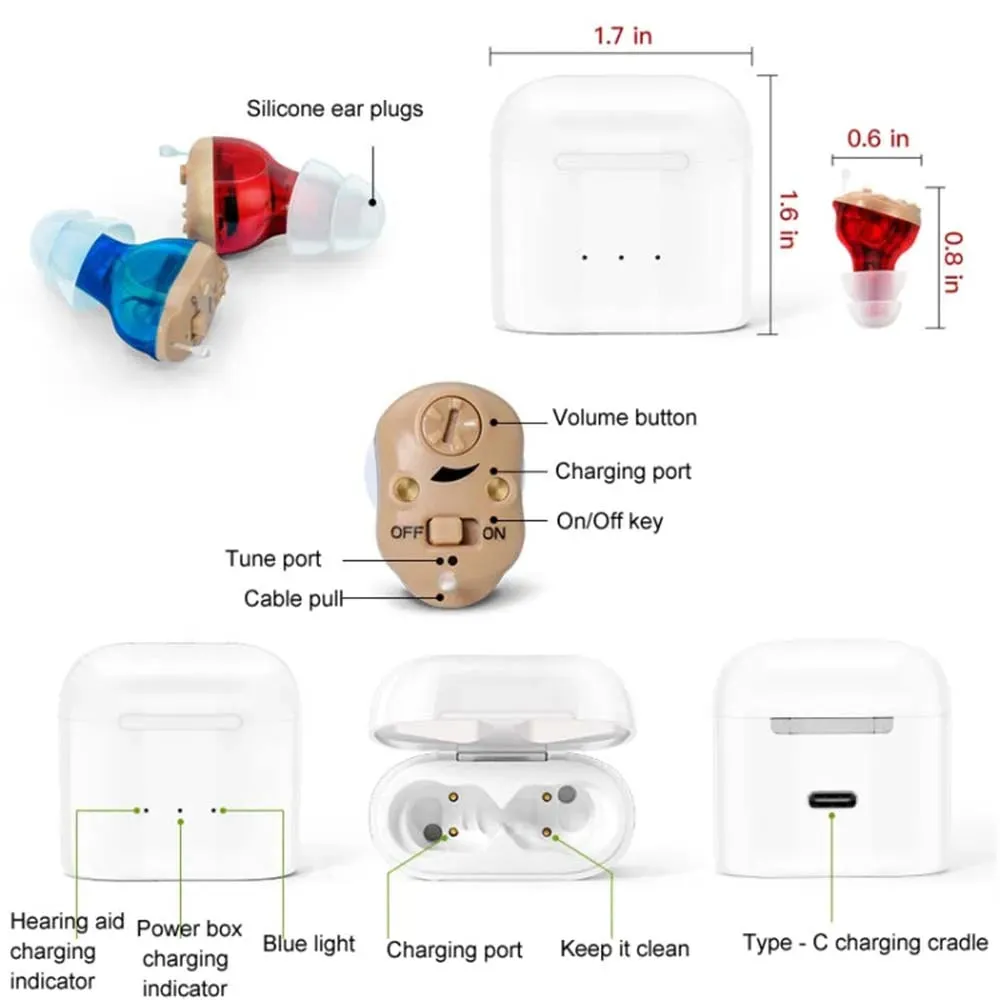 NEW Retails $279 Invisible Rechargeable Digital Hearing Aid! Great-Ears G19 rechargeable magnetic charging cic mini invisible wear in ear high quality hearing aids