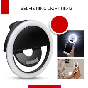 NEW Selfie Ring Light RK-12 Portable Clip-on Rechargeable w/ 3 Level Adjustable 36 LED