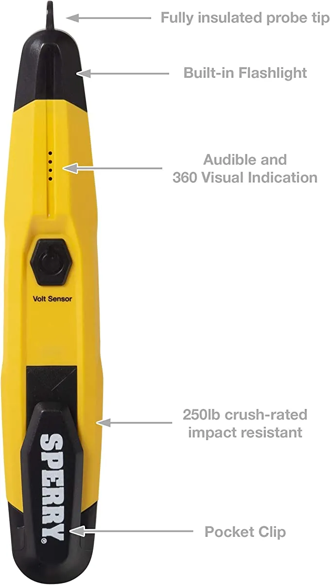 New Sperry Non-Contact Voltage Detector with flashlight VD6508, package has slight damage, contents are perfect