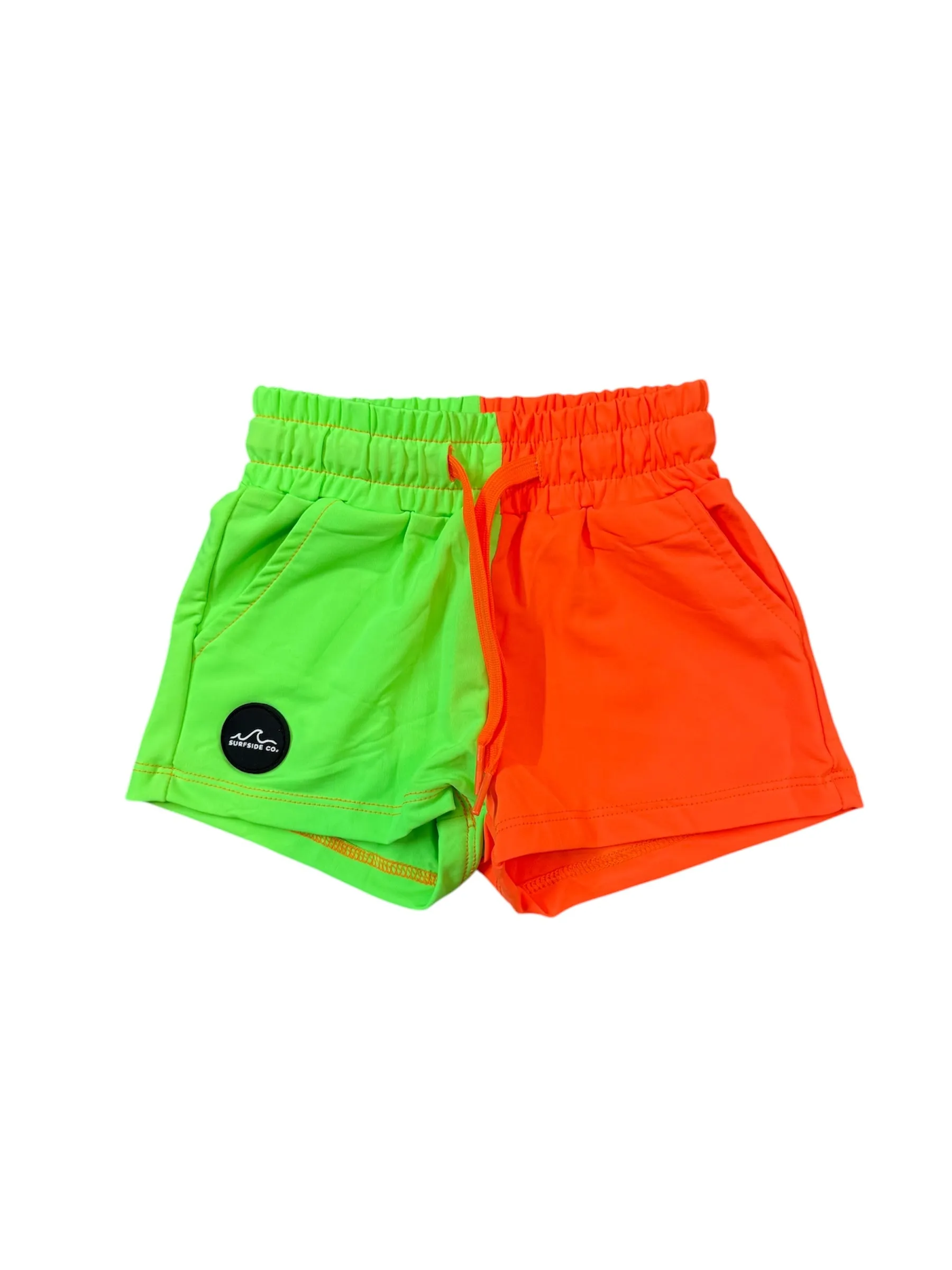 NEW! Two Tone Neon Orange/Neon Green  Elevated Hybrid Swim
