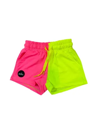 NEW! Two Tone Neon Yellow/Neon Pink  Elevated Hybrid Swim