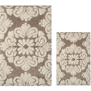 New Wayfair Westhoff Medallion Bath Rug set in Beige & Natural! Retails $118 