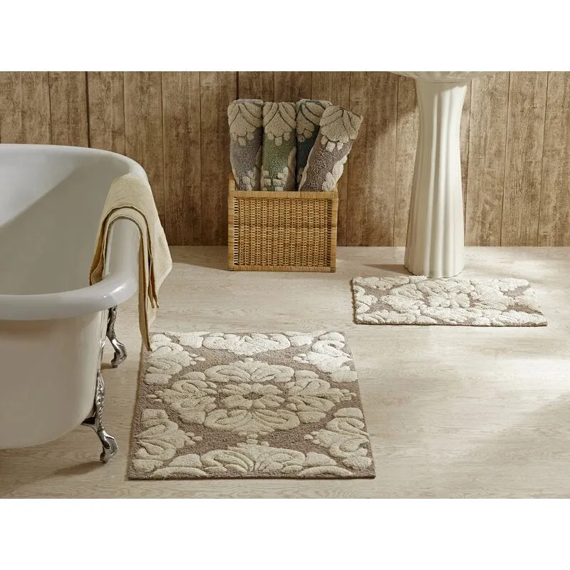 New Wayfair Westhoff Medallion Bath Rug set in Beige & Natural! Retails $118 