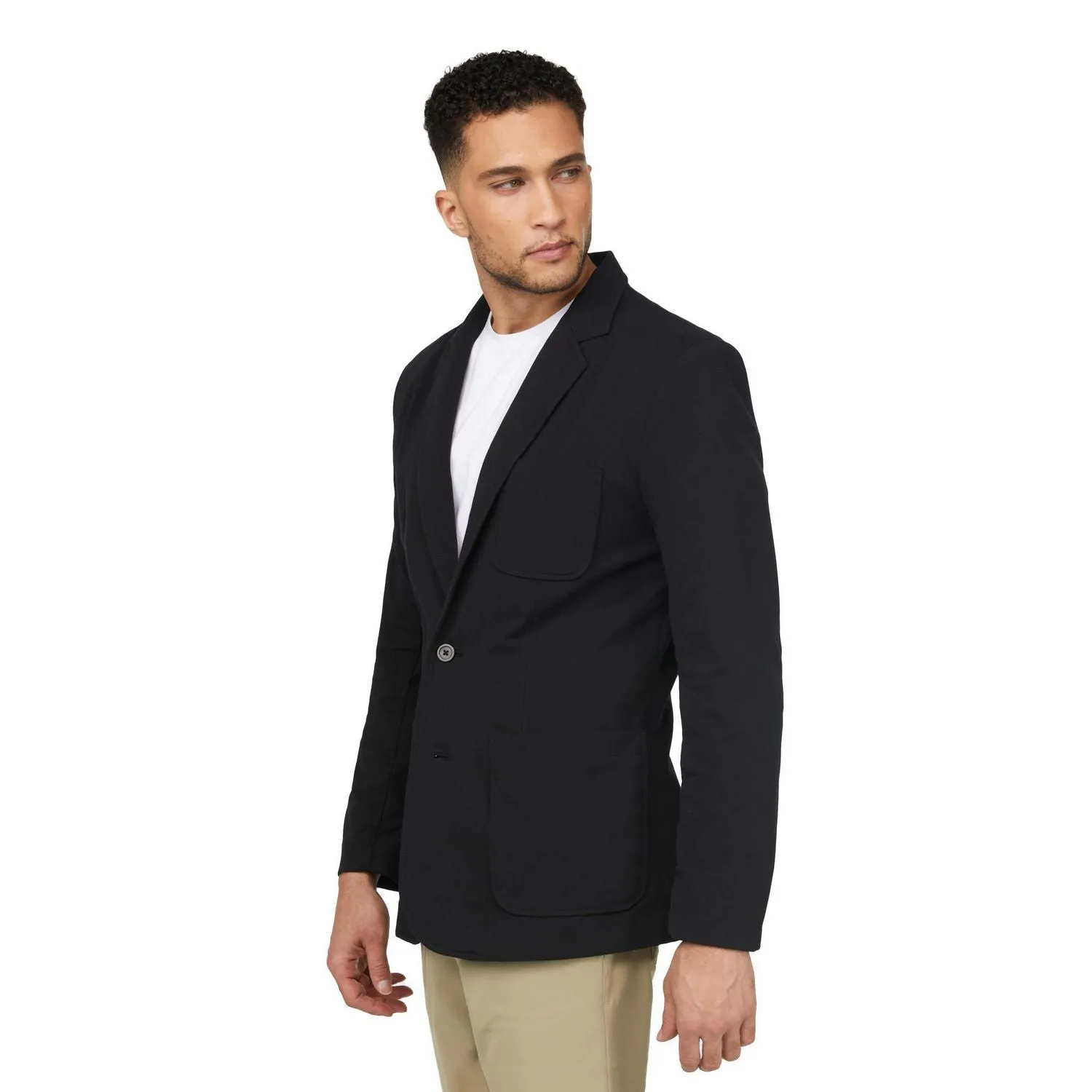 New with tags! Mexx Men’s Yoga Jersey Double Knit Blazer, Black, stretchy material. Sz L!