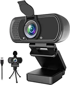 New Ziqian 1080P Webcam,Live Streaming Web Camera with Stereo Microphone, Desktop or Laptop USB Webcam with 110 Degree View Angle, HD N5 Webcam for Video Calling, Recording, Conferencing, Streaming, Gaming