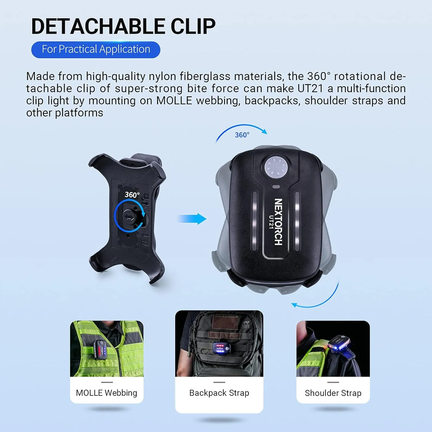 Nextorch Ut21 Rechargeable Clip Light flashlights BRK-NXUT21