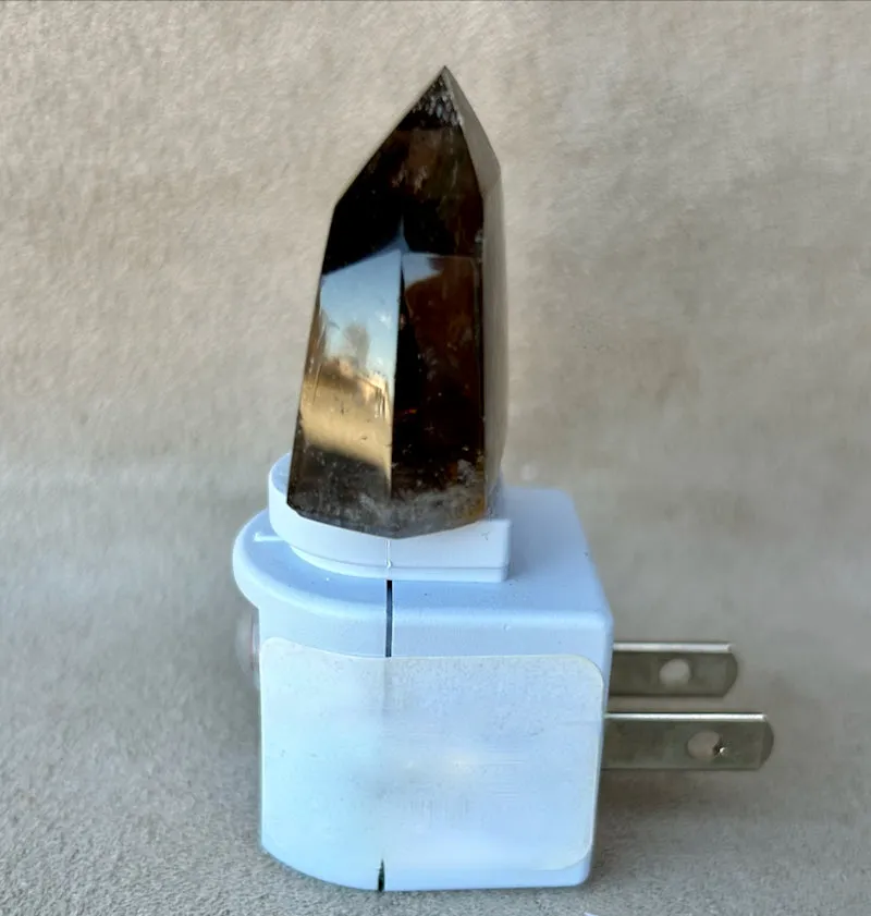 Night Light with Dark Smoky Quartz Crystal