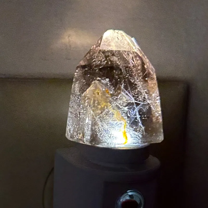 Night Light with Dark Smoky Quartz Crystal