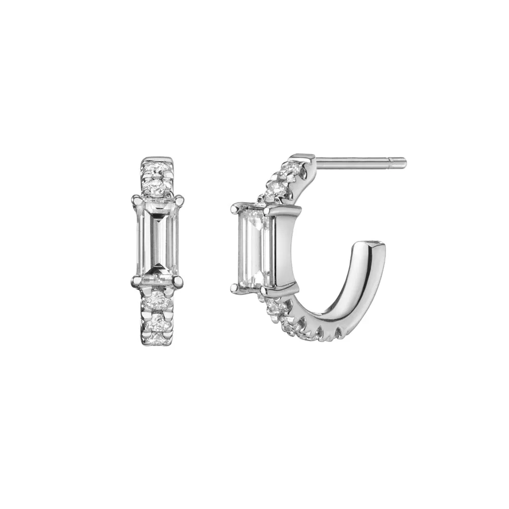 Nikita Huggie Hoops | White Diamonds