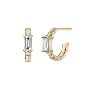 Nikita Huggie Hoops | White Diamonds